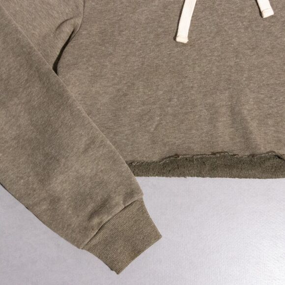 Kith Crop Cut Off Relaxed Fit Pullover Brown Hoodie Women's Medium Cropped - Picture 3 of 6